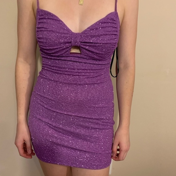 NWT, Windsor size medium purple sparkly mini dress - Picture 3 of 5